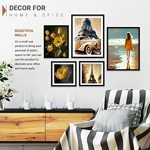 Image of kotart Paintings Modern Art Wall Decor Framed Paintings for Bedroom Room Living Room - Framed Wall Painting /Posters with Frame - Painting for Wall Decoration, Set of 5 - Combo17