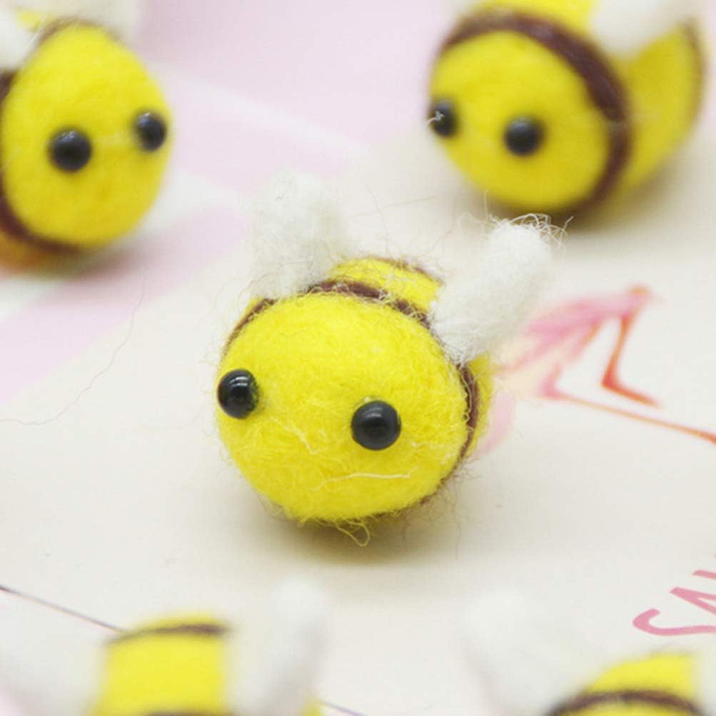Milisten 24Pcs Needle Felting Kit Tiny Bee Felt Animals Needle Kit Felting DIY Great Starter for Kids Adults