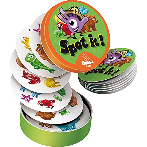 Spot It! Animals Junior Card Game (Eco-Blister)| Matching Game | Fun Kids Game For Family Game Night | Travel Game For Kids | Ages 4+ | 2-5 Players | Avg. Playtime 10 Mins | Made By Zygomatic #TOP4
