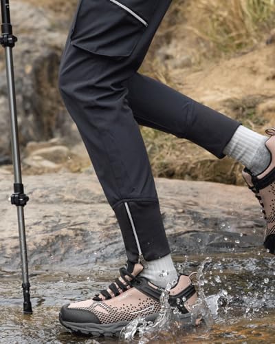 LANGDU Wanderschuhe Herren Damen Wasserdicht Wanderschuhe Leicht Trekkingschuhe Wanderstiefel Atmungsaktiv Outdoorschuhe 38-46EU (Rosa,39EU)