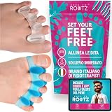 ROOTZ | Kit Correttore Alluce Valgo e Separatore Dita Piede (2 Paia, 2 Modelli) | Distanziatore per Sollievo dal Dolore e Allineamento Dita | In silicone