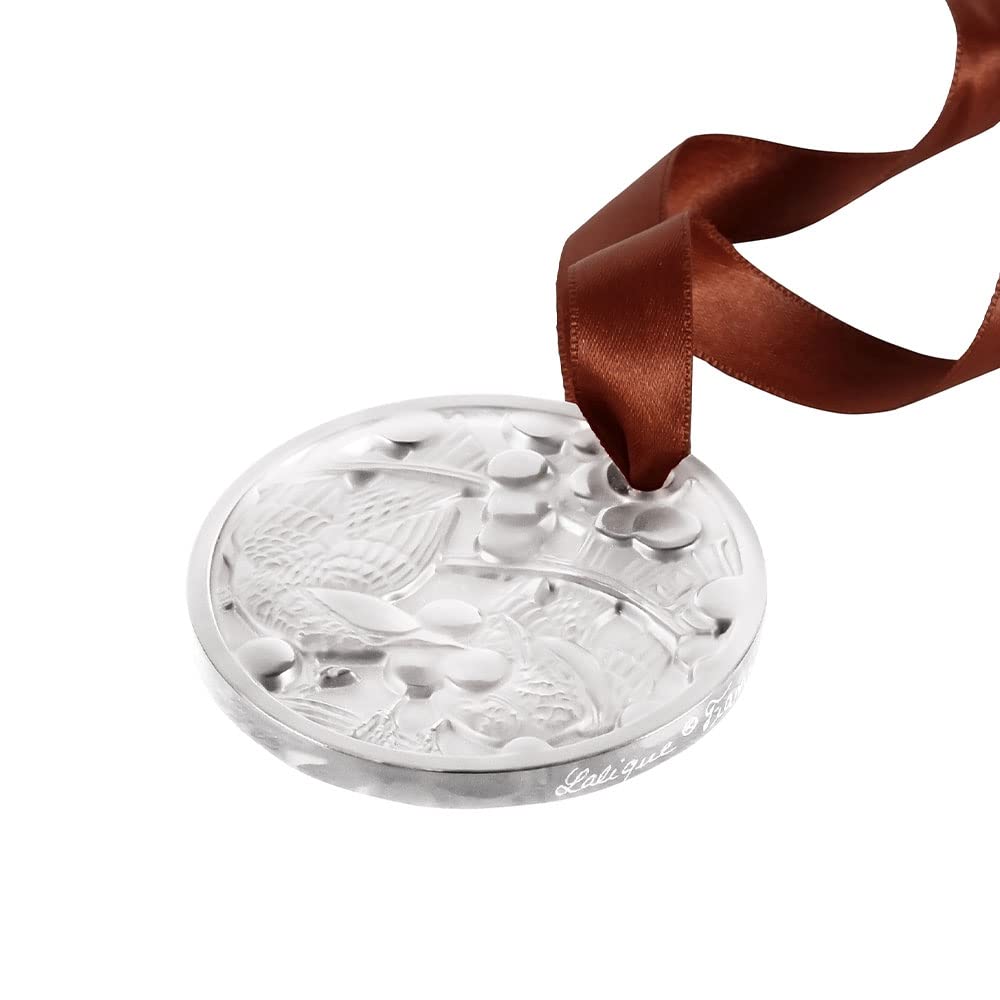 2021 Lalique Merles et Raisins, Christmas Ornament - White Crystal