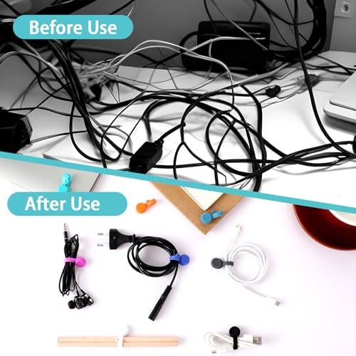 JIYIN Magnetic Cable Ties, 8PCS Silicone Magnetic Cable Ties & Clips Cord Organizer Reusable Cord Twist Ties, USB Magnet Strap Ties for Wire Organizing Bookmark Whiteboard Fridge Magnets Storage by JIYIN - Image 4