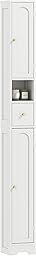 HOMCOM Tall Bathroom Cabinet, Modern Slim Bathroom Storage with Arched Doors, Drawer and Open Shelf, Narrow Storage with Adjustable Shelves, White