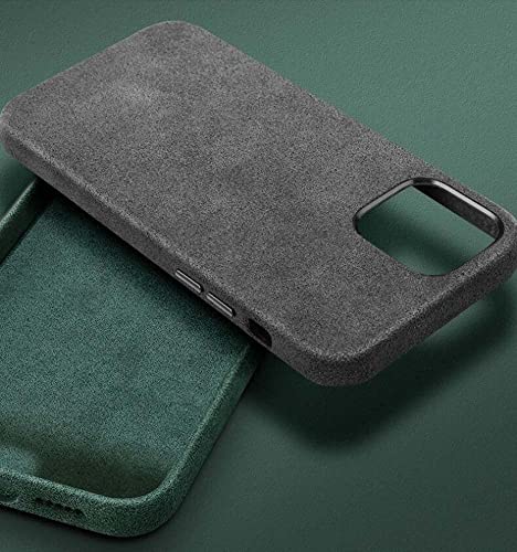 Coque iPhone 13 alcantara vert résolvant les risques de casse écran - 4