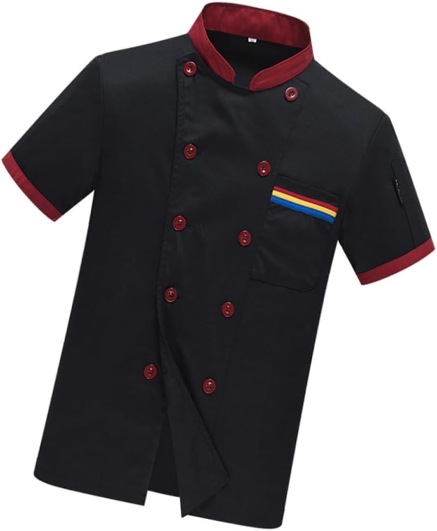 Catering Jackets Black Chef Coat Short Sleeve Chef Jacket Casual Loose Chef Clothing