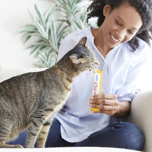 INABA Churu Cat Treats, Lickable, Squeezable Creamy Purée Cat Treat with Green Tea Extract & Taurine, 0.5 Ounces Each Tube, 20 Tubes, Chicken Variety Box - View 5