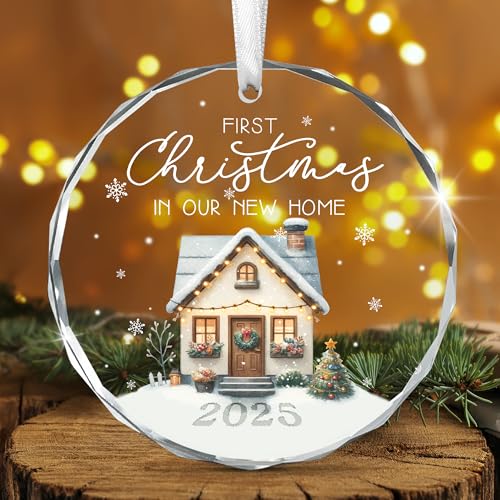 ARVEXO New Home Gifts for Men Women - Christmas Tree Decoration Glass Ornaments - New Home Decor Gift Ideas, Housewarming Gifts for Women Men Couples