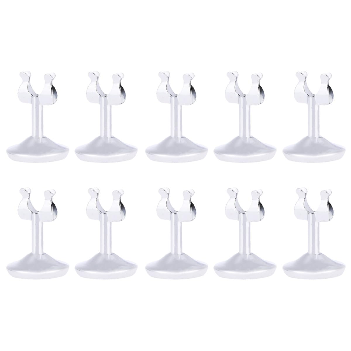 Soportes para Tarjetas Multifunción de Acero Inoxidable U-shaped, Paquete de 10 Piezas, Diseño Elegante y Firme para Eventos y Fiestas