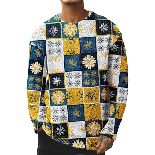 Weihnachtspullover Herren Rentier - Strickpullover Herren Zopfmuster...