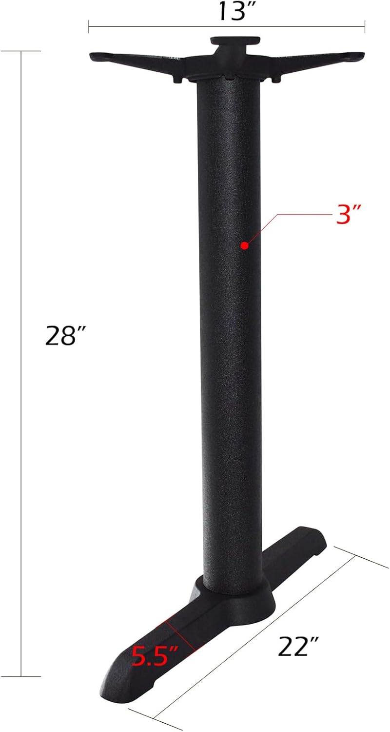 jogreful Table Base Only, Table Legs 28 Inch Set of 2, Cast Iron Metal Legs for Furniture, Coffee Dining Desk, T-Base