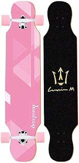FWEOOFN 42 inches Maple Cruiser Drop Through Longboard Skateboards Deck Freestyle Camber Concave Cruising for Adults Kids Boys Youths Beginners Standard Skateboard