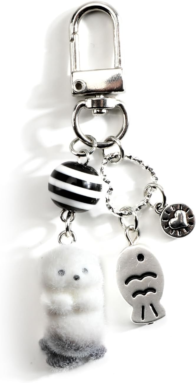 Animal Keychain Beaded Keychain Y2K Accessories Penguin Sea Otter Fox Dog Gifts for Women Birthday Christmas image 5