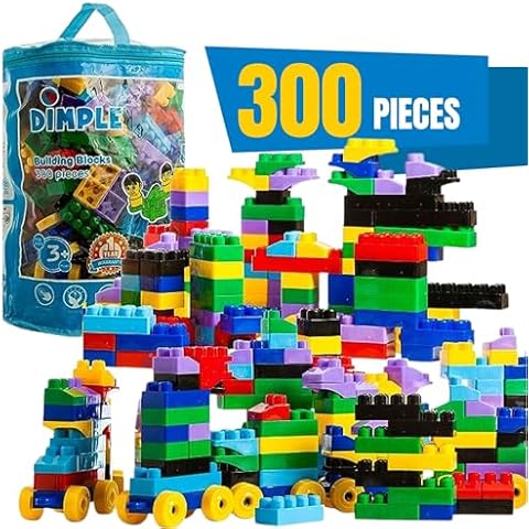 Dimple Building Blocks for Toddler (300 Pcs) Stacking Toys & Puzzle Games for Learning and STEM Fun Montessori Toys, Educational Baby Blocks Age 3+ Toddler Boy & Girl Birthday for Kids Cover