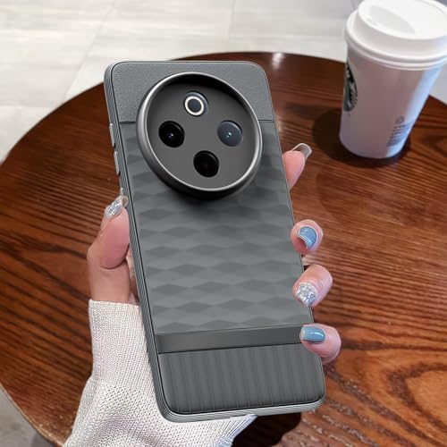 Image of Outlouders Back Cover for Vivo T4 5G / iQoo Z10 5G Camera Protection 3D Hexa Cube Design Silicone Protective Bumper Case (Grey)