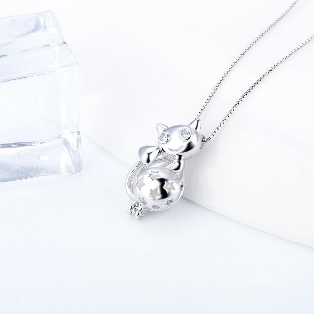 CZ Cat Cage Pendants for Pearl Jewelry Making Sterling Silver, Design Cage Pendants for Women