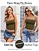 Avidlove Halter Tops for Women Going Out Double Lined Sexy Crop Tank Top Ruched Slim Fit Cami Outfits Army Green L