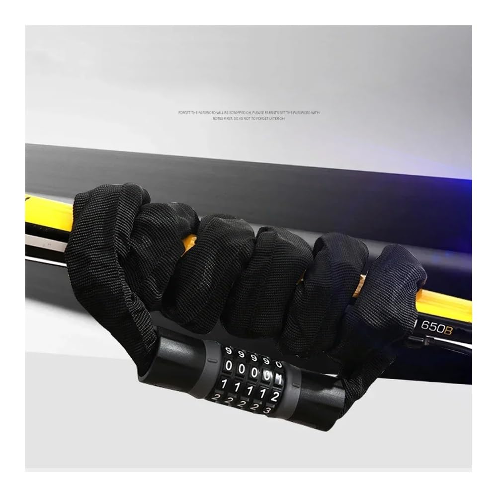 Candado de cadena for bicicleta antirrobo alta seguridad, con contraseña reiniciable, for, motocicleta y scooter, cable duradero Candado para bicicleta(Red 90CM)