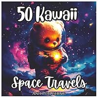 50 Kawaii Space Travels: Fun Space Adventure Coloring Book For Kids ages 4–8: A Super Cute Coloring Journey With Animals, Stars, Planets, and Beyond. B0F66XL4XF Book Cover