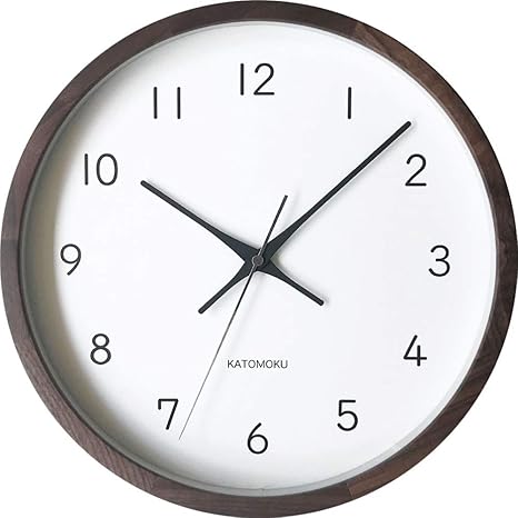 Amazon Katomoku Muku Clock 13 ウォールナット 電波時計 連続秒針 Km 104warc F306mm Skp電波時計 置き時計 掛け時計 オンライン通販