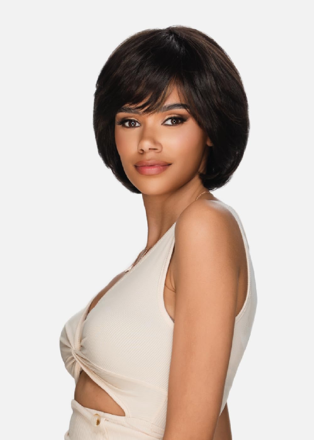 Vivica A. Fox HMB-KATE, Handmade & Hand-tied Wig, Supreme Human Hair Blend, Color 44 Charcoal Gray