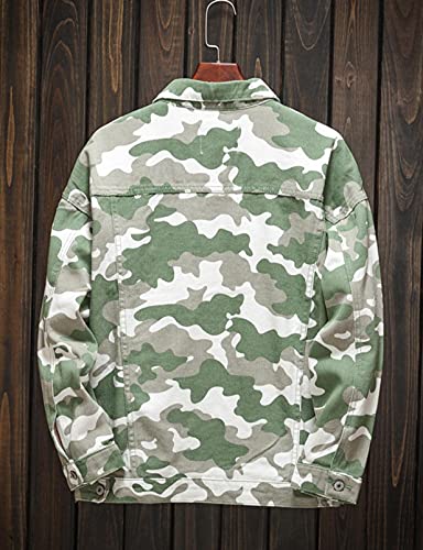Mens Military Camo Classic Trucker Jean Denim Jacket Coat2