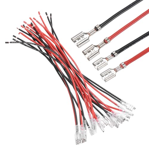 Terminales de crimpado de pala hembra kit surtido conectores rápidos cables 20 cm 2