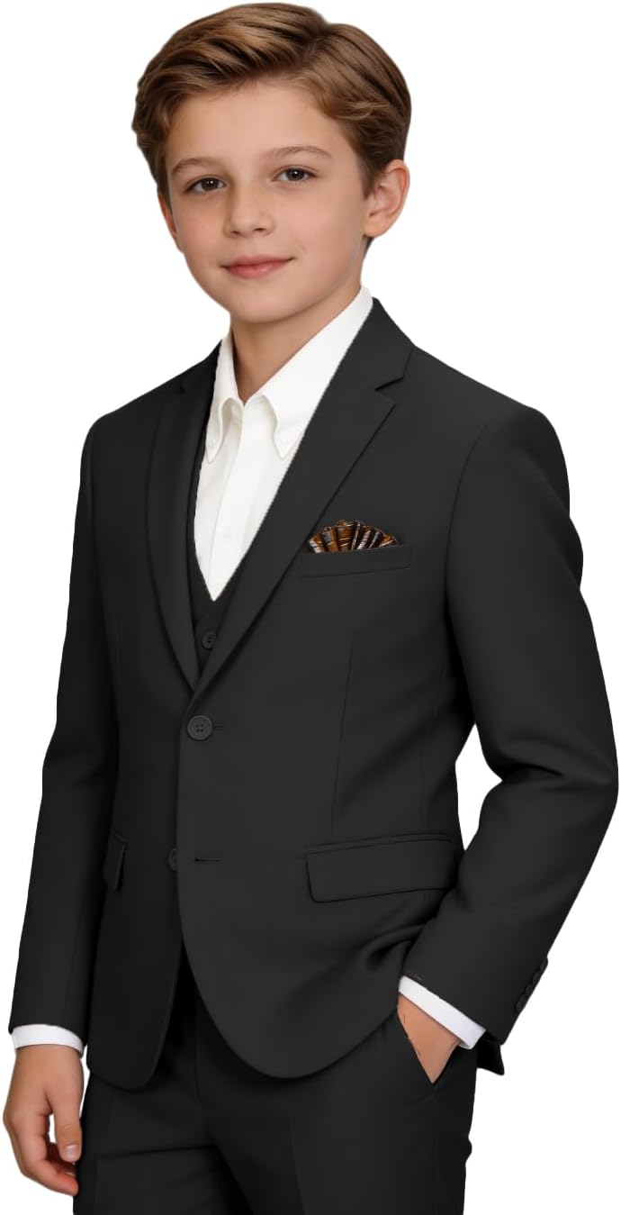 Boys' Suits Formal Tuxedo Slim Fit Boys Suit Set for Wedding Outfit Teen Boy Dress Clothes