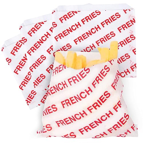 Printed French Fry Bags Large 10 Pack 5 1/2