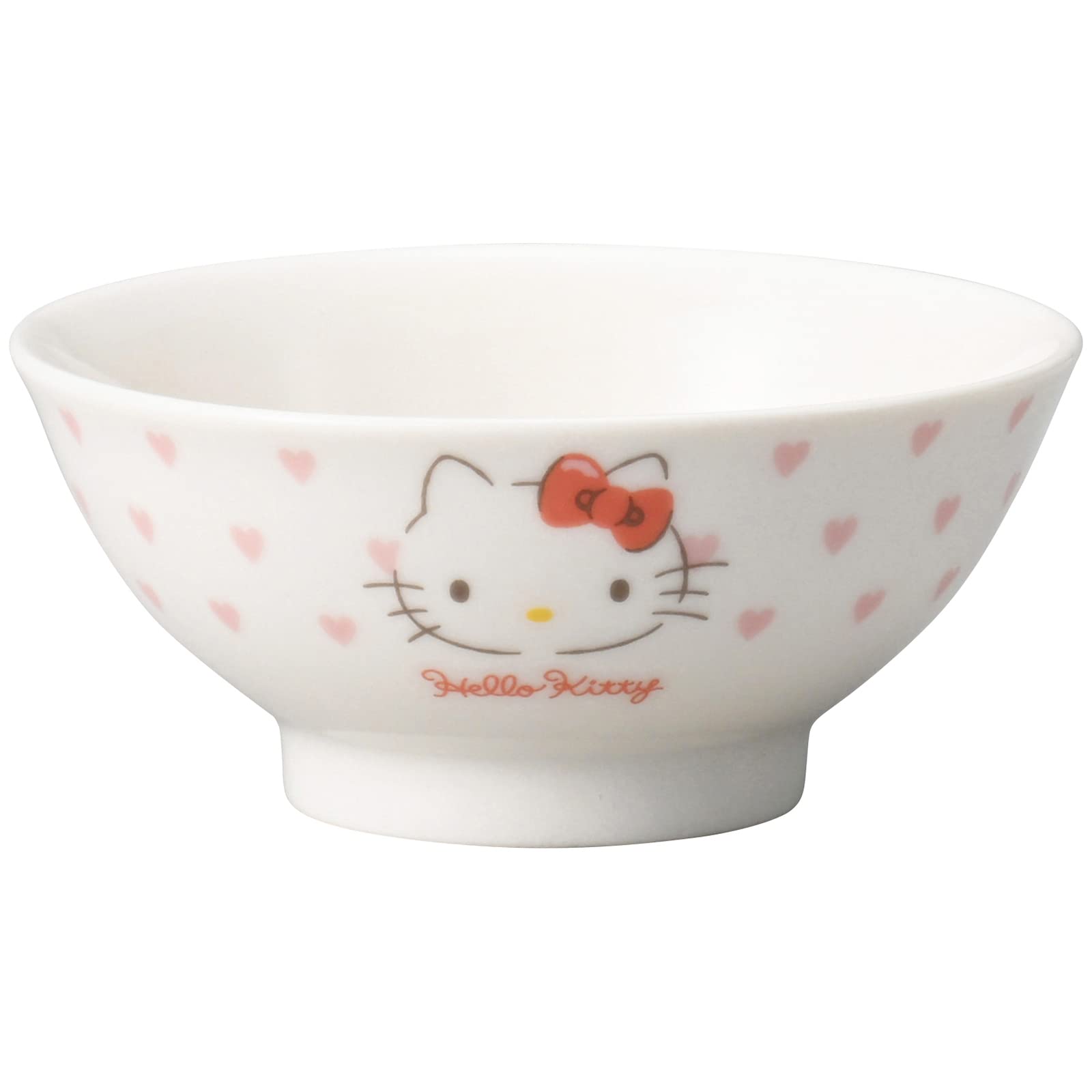 Kaneshotouki 365110 Hello Kitty Rice Bowl, Children's Tableware, Dishwasher-Safe, Microwave Safe, Kitty Goods, 4.1 inches (10.5 cm), Pink Heart, Made in Japan : Home & Kitchen