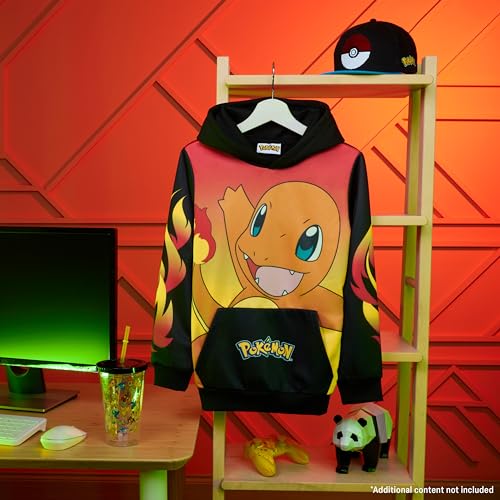 Image of Pokemon Hoodie for Boys & Teens Hooded Sweatshirt Warm Anime Pikachu Sweater