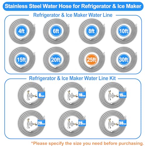 Manguera de 25 pies acero inoxidable para fábrica de hielo miniatura 7