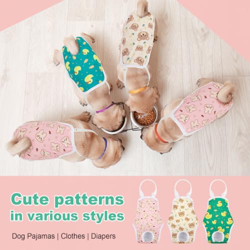 Image of Jollywoods 3 Pack Washable Female Dog Diapers with Adjustable Suspender | French Bulldog Period Panties, Escape Proof Dog Underwear Female, Super Absorbent Leakproof for Dog in Heat Cycle L