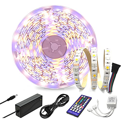 Arotelicht 5MLed strip 12V RGBW LED-strip kleur veranderende led-stripverlichting 5050 SMD RGB + warm wit 300LEDs lichtketting waterdicht met controller adapter voor thuis, kamer, feest, bruiloft
