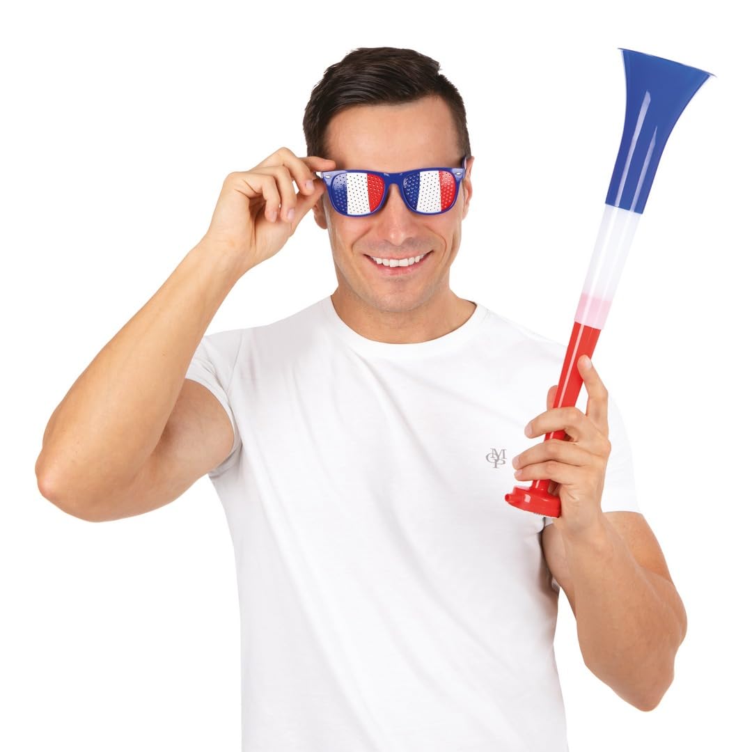 P'tit Clown - Trompette Bleu Blanc Rouge - Parfaite pour Supporter la France Lors des Célébrations et Événements Sportifs