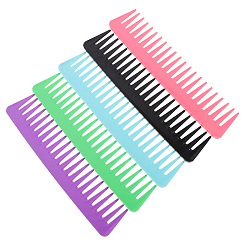 MUSISALY 5個 スタイリングコーム 広い櫛 歯の毛 からかい櫛 男性用ヘアコーム 男性用の櫛 頭皮用ヘアブラシ マッサージコーム もつれをほぐす櫛 メンズヘアコーム Abs Colorful