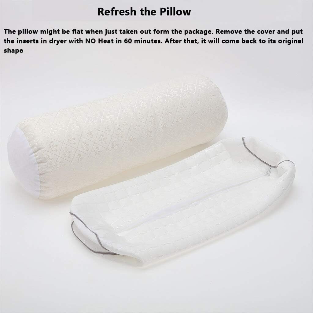Flаѕh Dеаlѕ - 40% оƒƒ Kingnex Knee/Leg Bolster Roll Pillow for Sleeping - 20 x 8 - Shredded Latex Foam Filling - Removable Cooling Cover