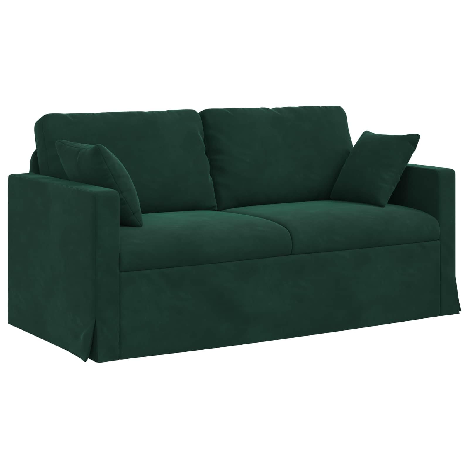 Sofá modular de terciopelo para sala de estar, 158 x 78 x 80 cm, color verde oscuro, con reposabrazos de madera y marco de metal, diseño ergonómico para una comodidad de asiento flexible