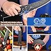 XYJ Professional Black Kitchen Knife Set with High-Carbon Steel forged Blades, Chef's Knife, Cleaver, Carving Knife, Nakiri, Full Tang Design, Includes Carrying Bag & Poultry Scissors,Christmas Gifts