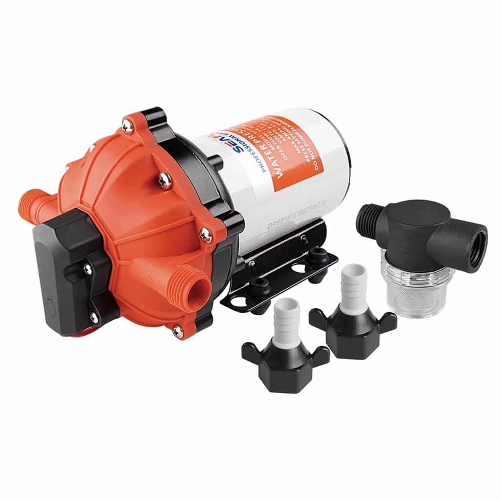 Seaflo Membranpumpe 55-Serie, 12V / 5,0 GPM / 18,9 LPM / 60PSI, 5-Kammer Pumpe, Boot