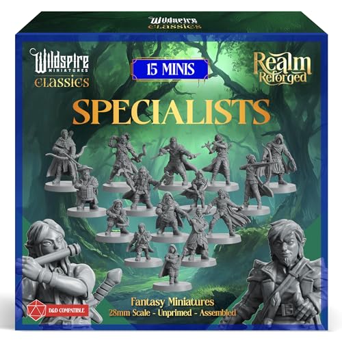 Specialists Class Set - Rangers Rogues Bards - Player-Characters NPC for DND Miniatures Bulk I 28mm Dungeon Dragons D&D Miniatures I DND Minis D&D Figures I Pathfinder Daggerheart Realm Reforged