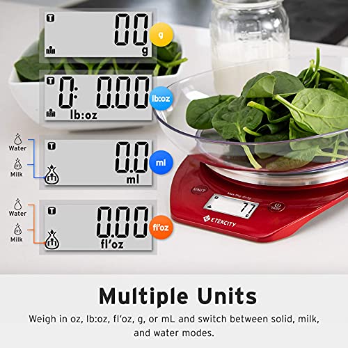 Image of SF-400 Digital Kitchen Weighing Scale | 10Kg x 1g Precision | Food Scale with LCD Display for Cooking, Baking, Meal Prep & Healthy Diet | Compact Electronic Weight Machine for Home Use (Chili Red)