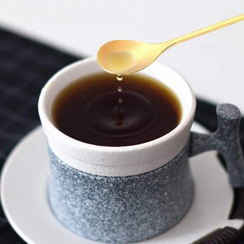 Juego de 6 cucharas doradas de acero inoxidable con personalidad creativa, cuchara de hoja de árbol, cuchara de café, cuchara de té, hogar, restaurante, postre, cubertería, 6 piezas, color dorado