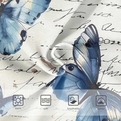 Girls Underwear Toddler 2t Cotton Little Girl Panties Aesthetic Briefs Kids Undies Watercolor Blue Butterflies3