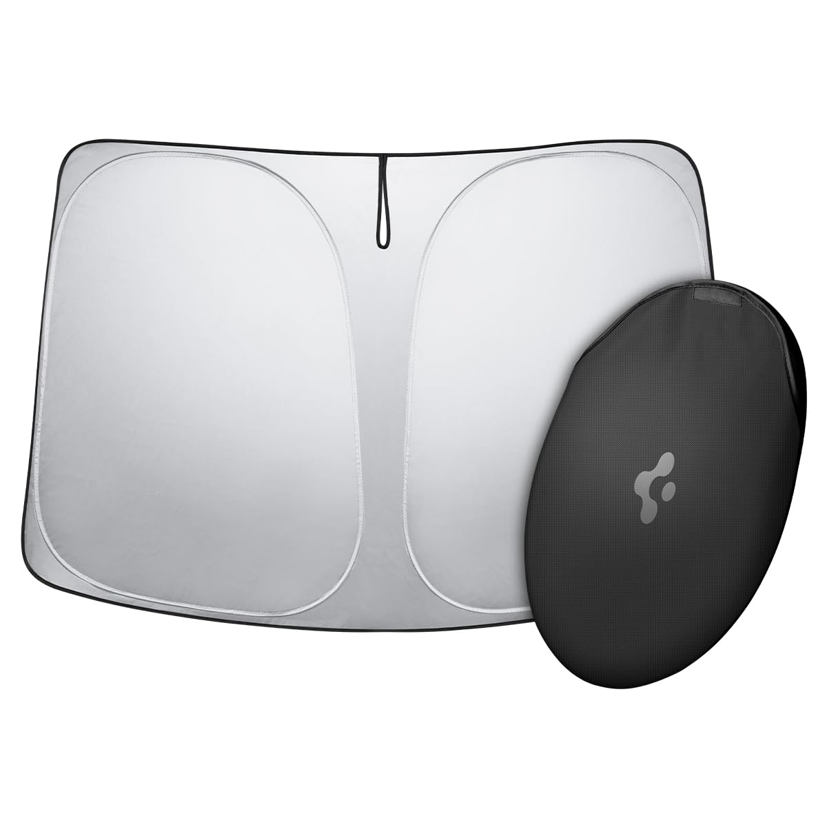 Spigen Front Windshield Sunshade for All Tesla Model Y & 3 | Dual Layered Protection Car Accessories for Model Y Juniper/Model Y L/Model 3 Highland | Gift for Tesla Owner