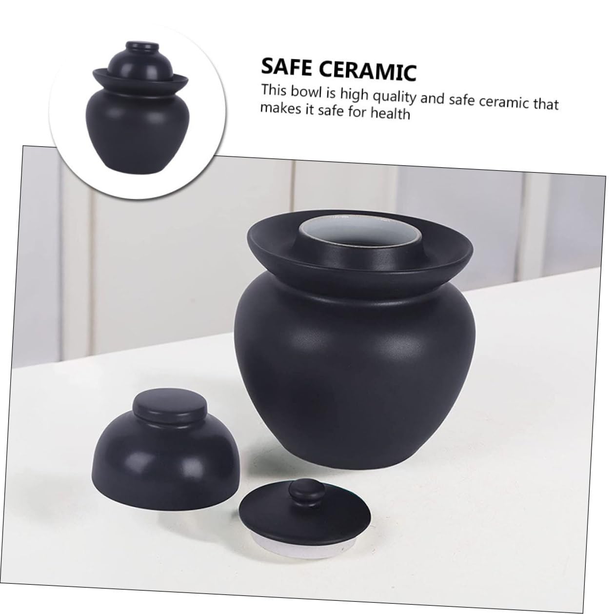 Vaso di Fermentazione in Materiale Tradizionale con Coperchio per Pickles e Conservazione Alimentare, Design Orientale Raffinato