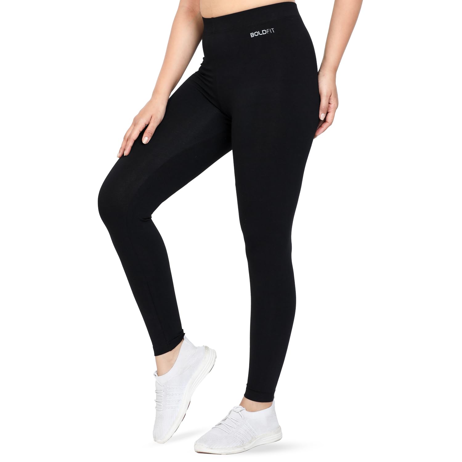 BoldfitWomen's Cotton Stretchable Skinny Fit Mid Rise Yoga Pants - Fitness Leggings, Multipurpose Track Pants, Gym Tights, Active Wear Lower
