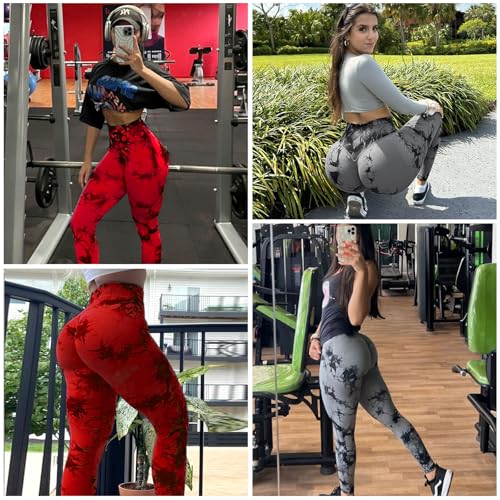 Tie Dye High Waisted Seamless Women's Yoga Leggings Soft Tummy Control Workout Leggings for Gym Athletic - Image 7