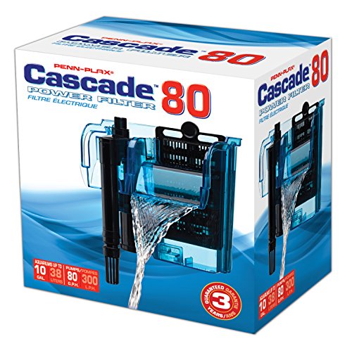 Image of Penn-Plax Cascade 80 Power Filter - Hang-On Filter with Quad Filtration - Great for Freshwater and Saltwater Setups