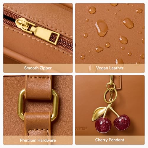 Image of BOSTANTEN Shoulder Bag with Cherry Charm Vegan Leather Purse for Women